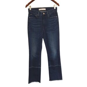 AYR The Aloe Jeans Womens 27 Dark Wash Denim Raw Hem Straight Leg